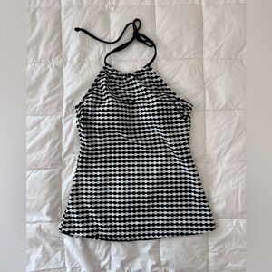 Croft & Barrow Black and White Tankini Top